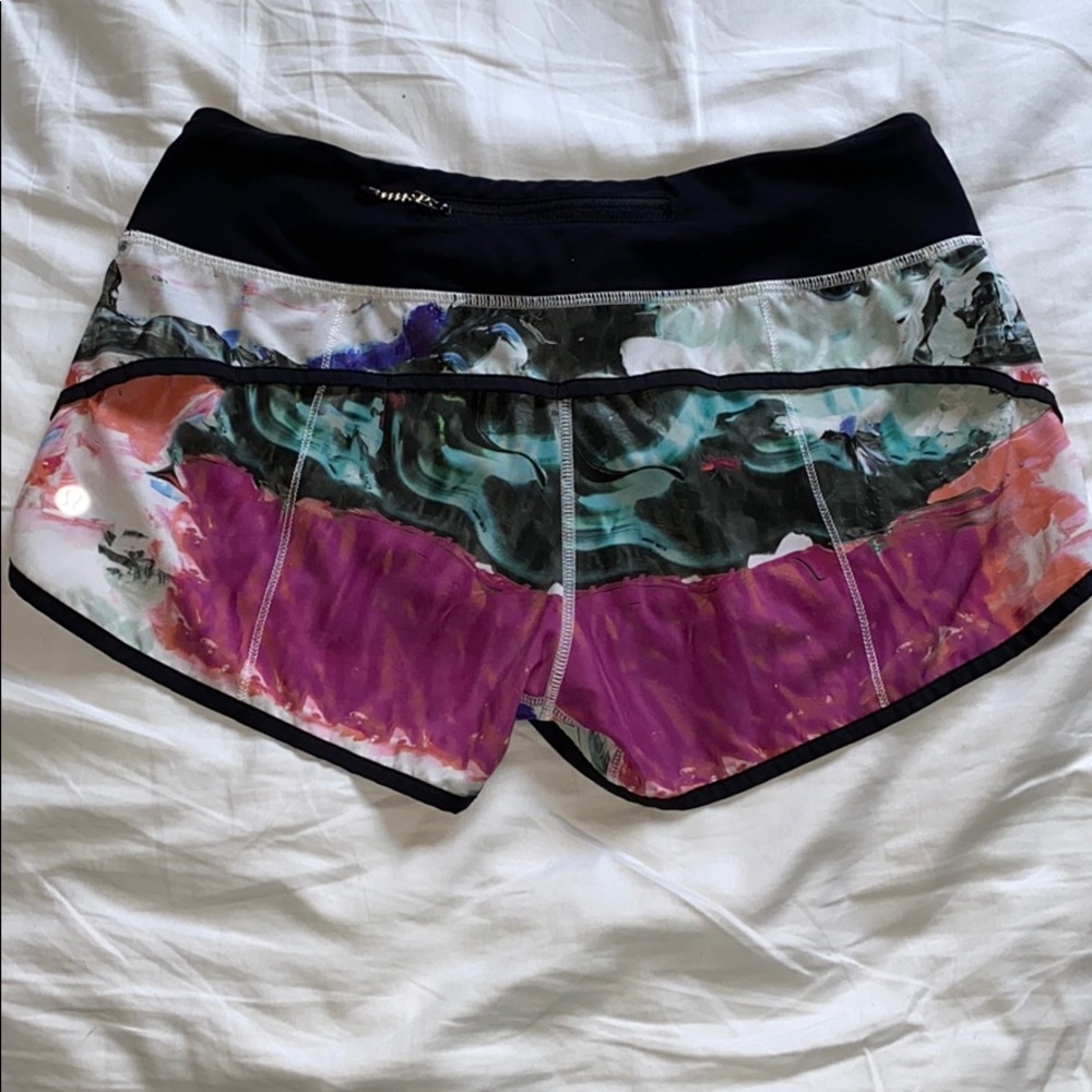 Unique Marble Multicolor Lululemon Speed-Up Shorts
